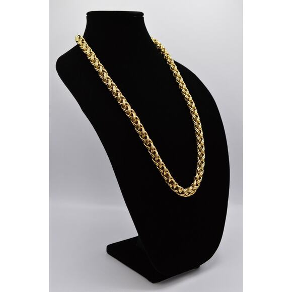 Givenchy Vintage Necklace HEAVY Wheat Chain Chunky Runway Signed AS IS  80s BinG - Picture 4 of 12